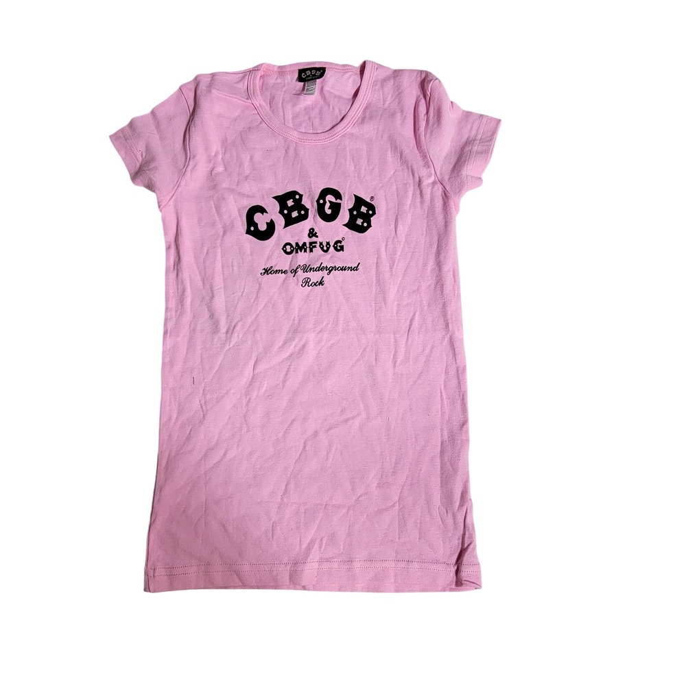 CBGB OMFUG Pink Graphic Tee Home of Underground Rock Punk Shirt Medium